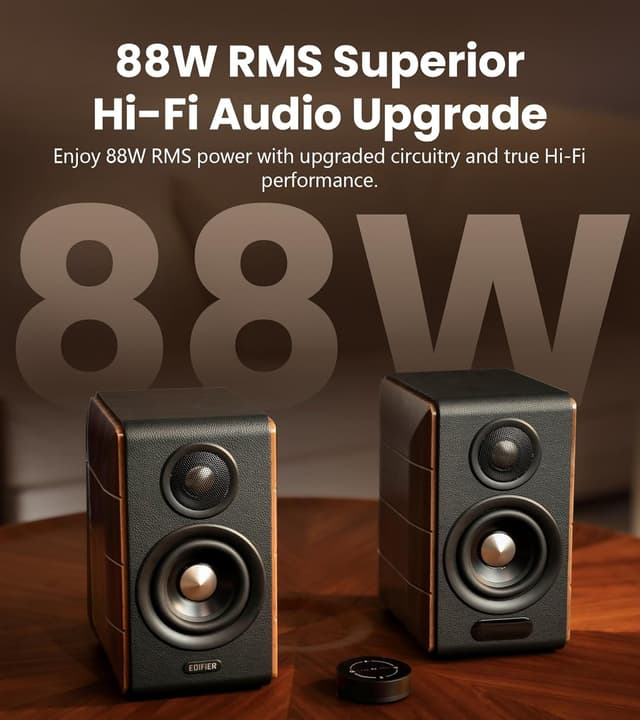 Detalle de Edifier S880DB MKII Hi-Fi Bookshelf Speakers (88W) with LDAC BT5.3, Studio Monitor 2.0