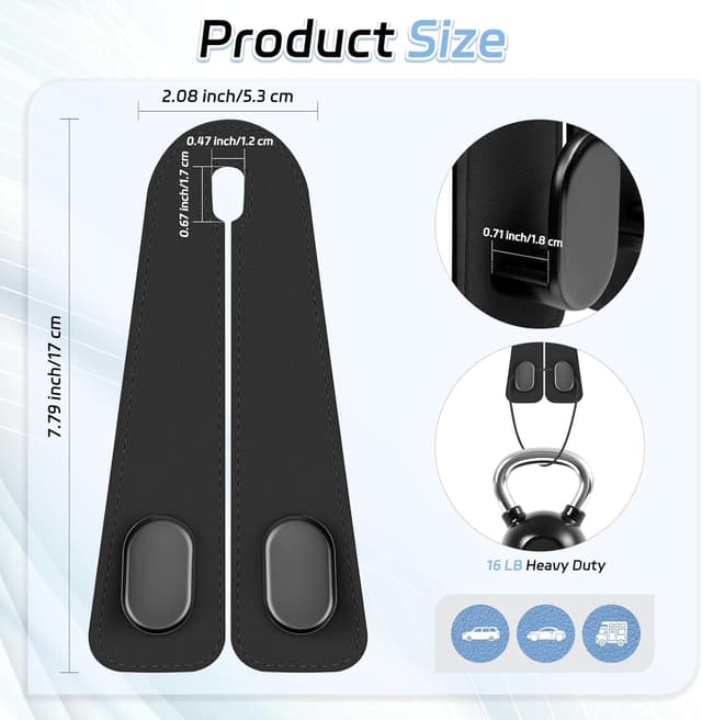 Thumbnail 5 de Fitnice Car Seat Headrest Hooks 7.8 in