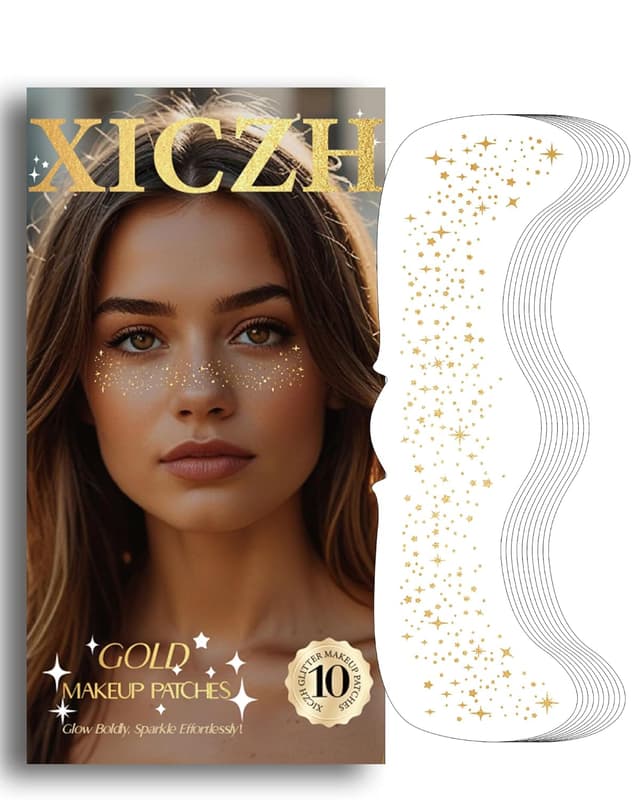 Imagen de XICZH Gold Face Glitter Stickers, 10 pcs ⚡ en OfertitasTOP