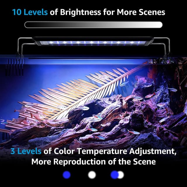 Detalle de Nobleza Luce per Acquario con Timer e 3 Colori, 10 Livelli Luminosità, 8W (per acquari 30-50 cm)