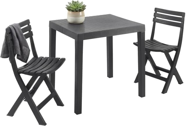 Detalle 2 de Dmora Ortisei set salotto da esterno con tavolo e 2 sedie pieghevoli
