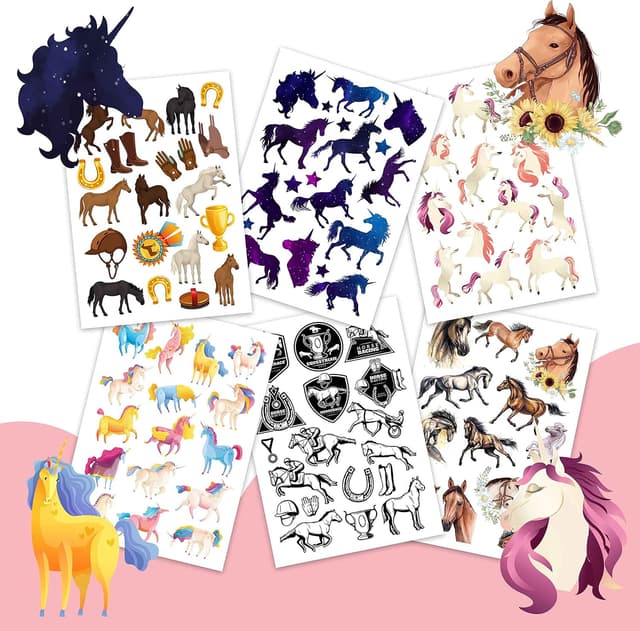 Thumbnail 5 de Papierdrachen Tattoos für Mädchen mit Pferden 100