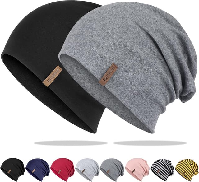 Detalle de Slouch Beanie Mütze aus Baumwolle (95%) – leichte, elastische Longbeanie für Damen & Herren