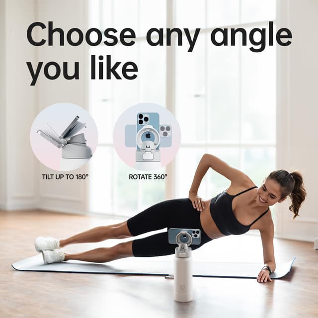 Detalle de Magcheer 2L Magnetic Water Bottle with Phone Holder (White) – 48 hours cold trip bottle