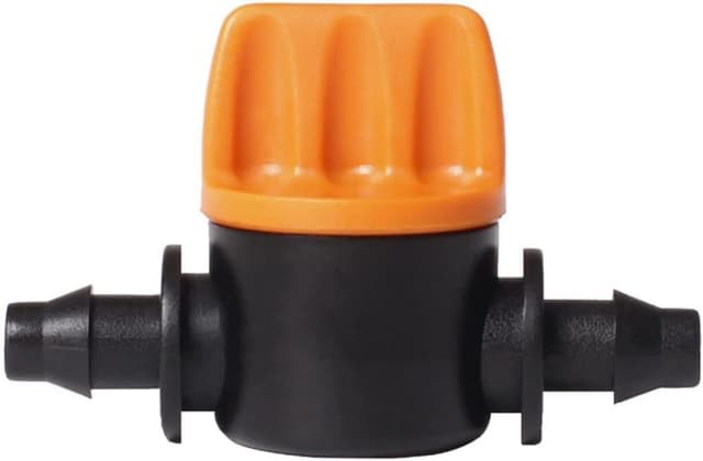Detalle 2 de Hydrogarden Valvola di arresto per irrigazione a goccia con raccordo rapido per tubi 1/4" (4/7 mm), 20 pezzi