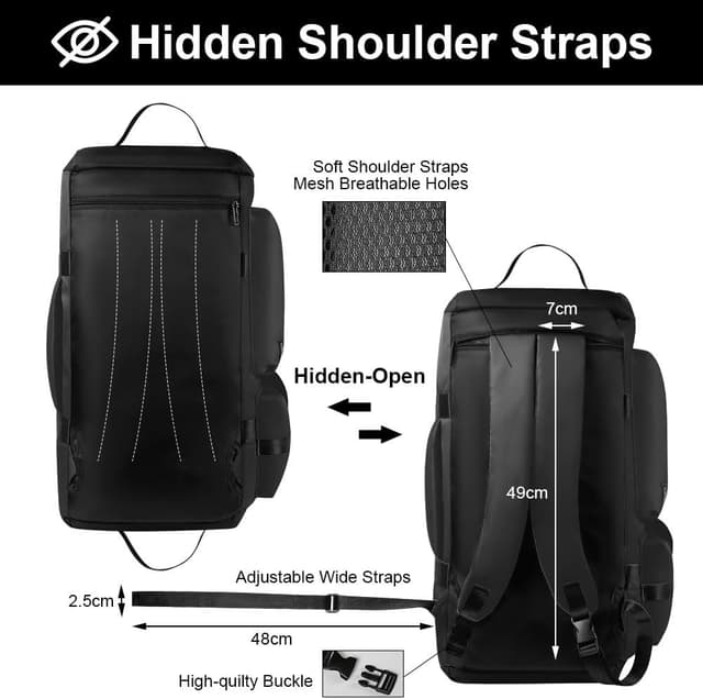 Detalle de Flintronic 65L Borsa da Viaggio Leggera e Impermeabile