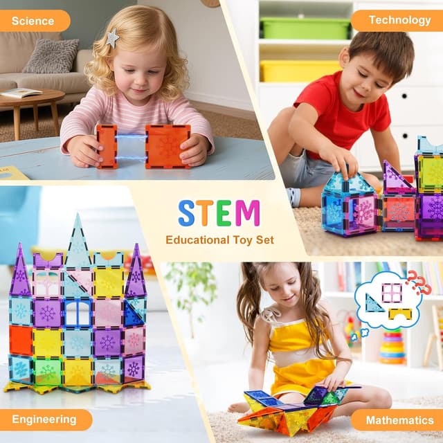 Detalle 1 de Xekel 40PCS Magnetic Tiles 3D Building Set