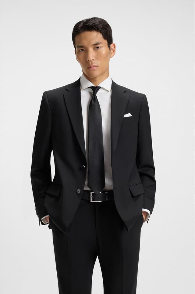 Detalle de Ceinture en cuir BOSS Barnabie pour homme, boucle à ardillon