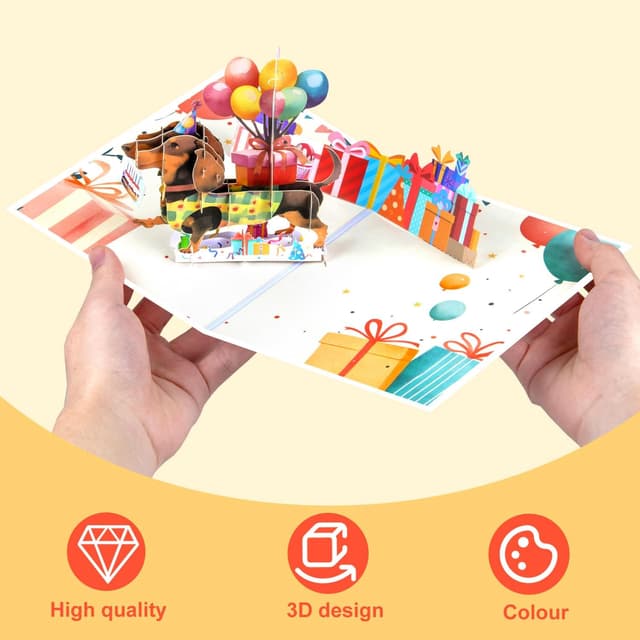 Detalle 2 de Magic Ants 3D Geburtstagskarte Hund