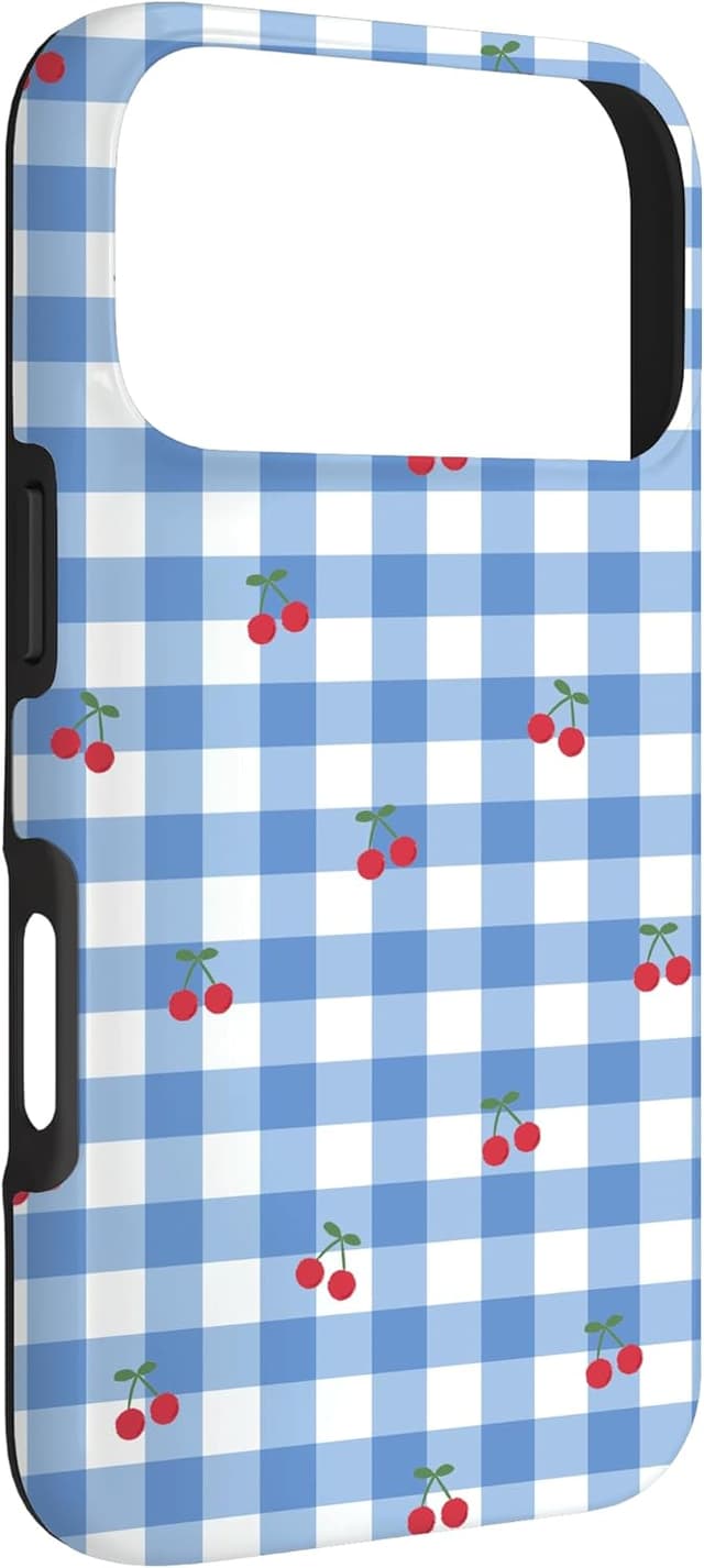 Detalle de Motif vichy bleu iPhone 17 Pro coque