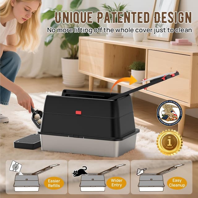 Thumbnail 4 de Stainless Steel Cat Litter Tray XXL 38L