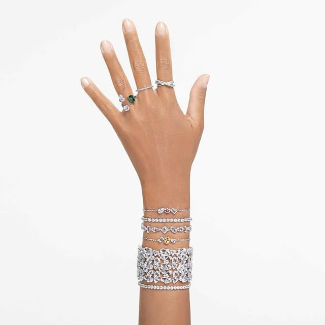 Detalle 2 de Swarovski Anillo Twist Talla redonda, Blanco 💍