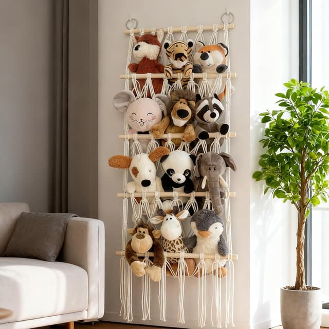 Thumbnail 5 de YUNYODA Kuscheltier Aufbewahrung Netz 4 Etagen