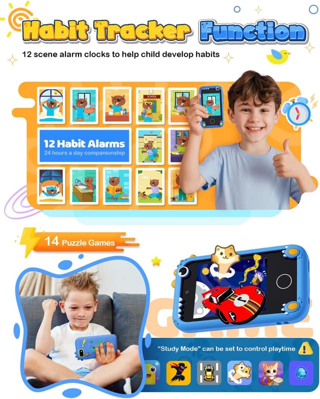 Detalle de BAISIQI Kids Smart Phone (Dinosaur Phone) for Boys 3–8 with Dual Camera & 2.8" Touchscreen