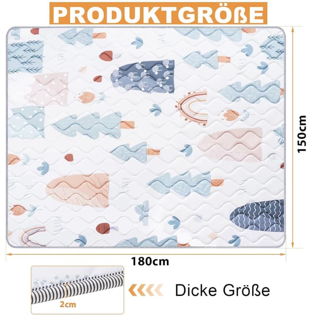 Detalle 2 de OUUTMEE Baby Krabbelmatte 180 x 150