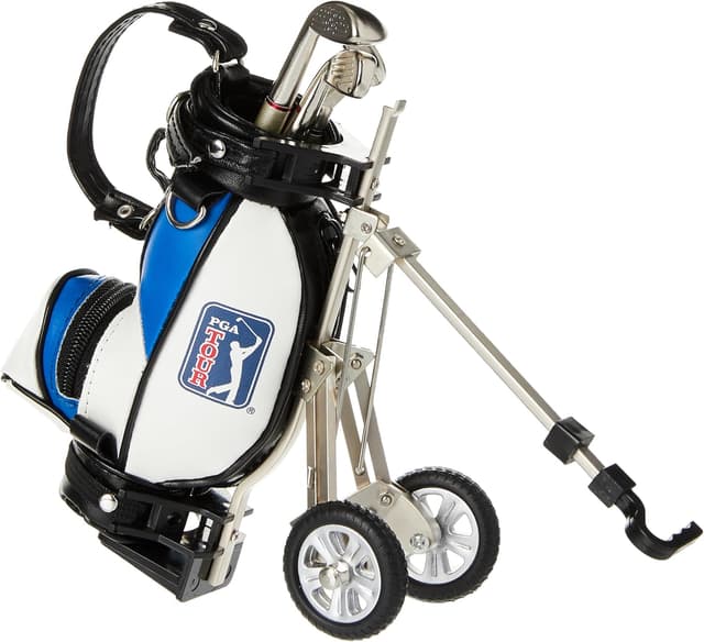 Detalle 2 de PGA TOUR Golf Gifts for Men desktop golf bag pen holder with multicoloured club-shaped pens