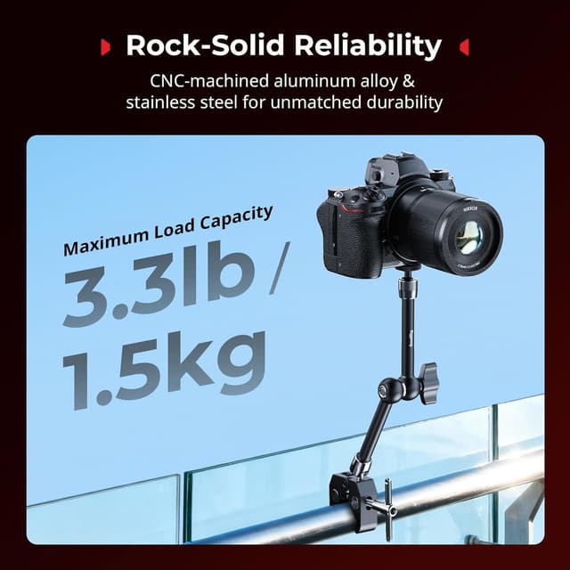 Detalle de SMALLRIG Bras Magique 28 cm 5604 avec vis 6,35 mm pour MagSafe et support magnétique