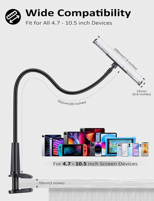 Detalle 1 de TRYONE Gooseneck tablet stand 30in arm