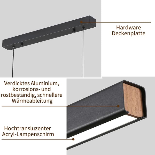 Detalle 2 de Mikeru Pendelleuchte Esstisch 100 cm