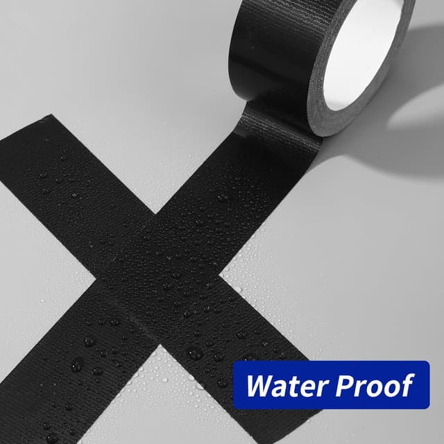 Detalle de Nuangoo Ruban adhésif toilé imperméable 2 rouleaux 48 mm x 27 m (noir)