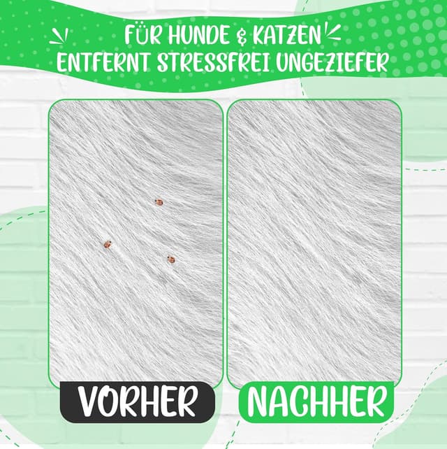 Detalle de Golden Pets Flohkamm mit rotierenden Zinken – Läuse-, Floh- und Staubkamm für Hunde & Katzen