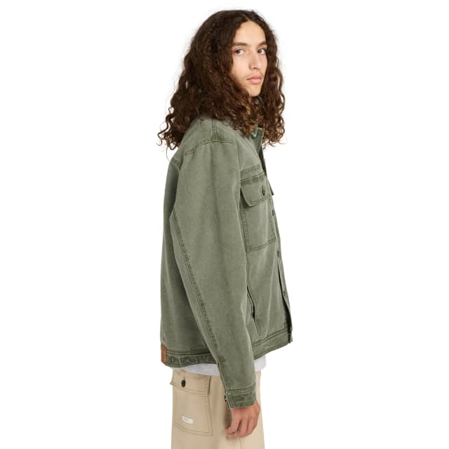 Detalle de Element Chaqueta de hombre Trucker Canvas Element en lona con algodón reciclado