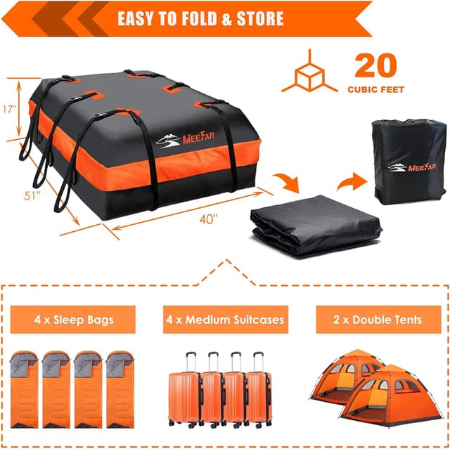 Thumbnail 5 de MeeFar XBEEK Roof Cargo Bag 20 cu ft