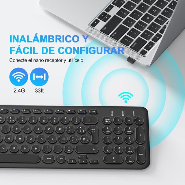 Thumbnail 2 de cimetech Teclado Inalámbrico Ergonomico para Oficina y Viaje 🖥