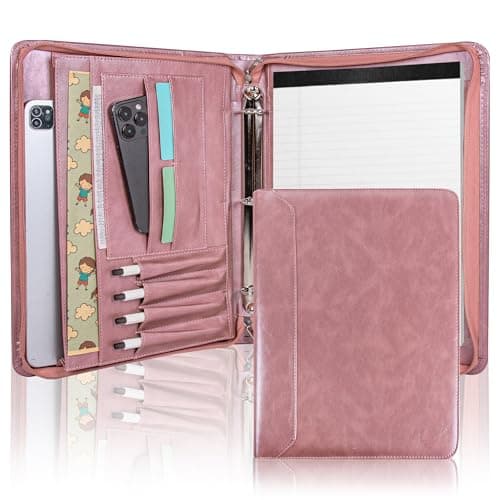Detalle de Leather 3-Ring Planner Binder đź“’