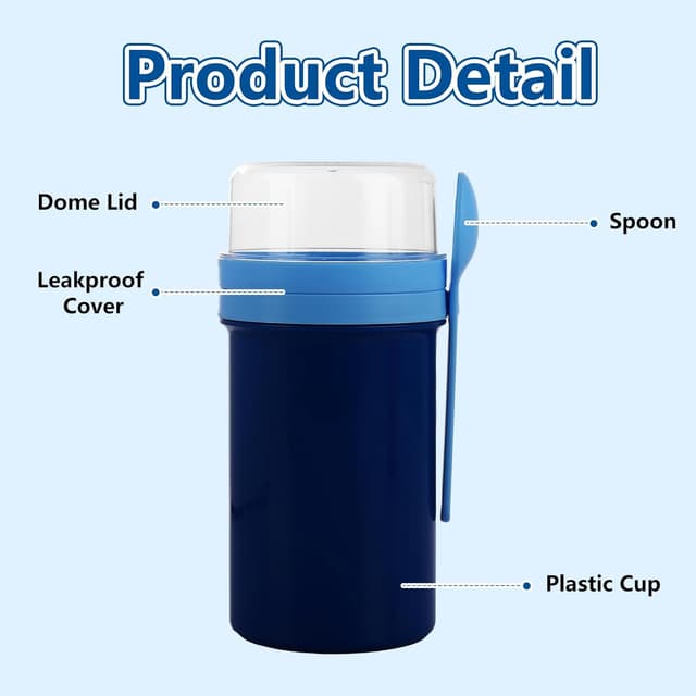 Thumbnail 4 de ZOFUN 4 Pcs Cereal Cup 1000 ml 🍶