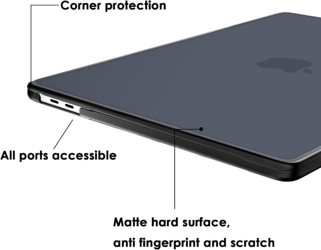 Detalle 2 de eleger bruchsichere Hülle für MacBook Pro 13 Zoll (M1/M2) – mattschwarzes TPU & Hart-PC Case