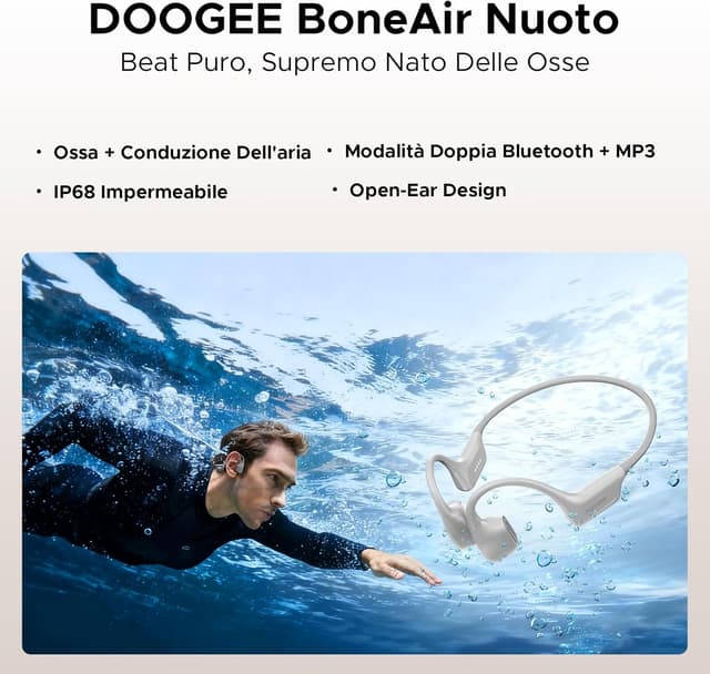 Detalle 2 de DOOGEE Cuffie a conduzione ossea IP68