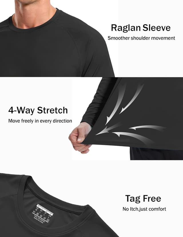 Detalle de GOLDPKF Men’s UPF 50+ Long Sleeve Sun Protection Shirt (Quick Dry, Lightweight Hiking & Outdoor Top)