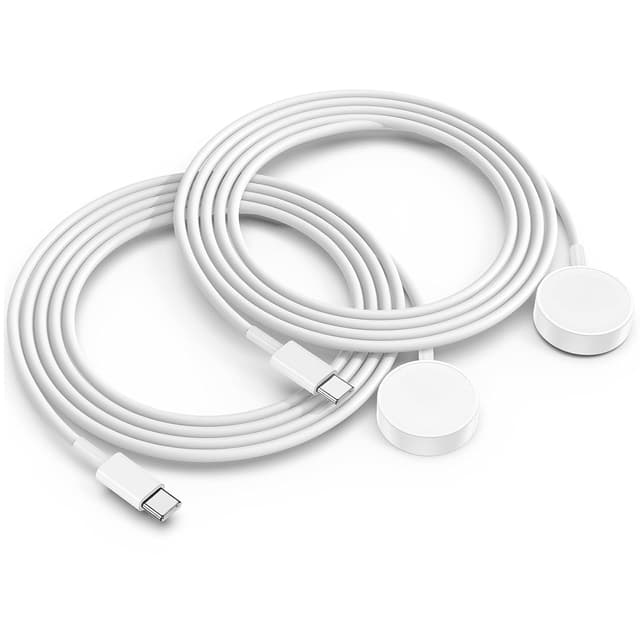 Detalle de USB‑C Apple Watch Ladekabel (1 m) im 2er‑Pack – magnetisches Schnellladekabel kompatibel mit Series 10/9/8/7/6/SE/5/4/3/Ultra/Ultra 2