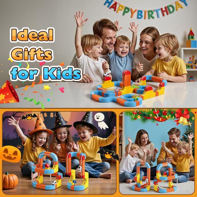 Thumbnail 6 de 56 Pezzi Trenino Elettrico per Bambini: pista magnetica DIY a cubi 3D per bimbi 3-8 anni