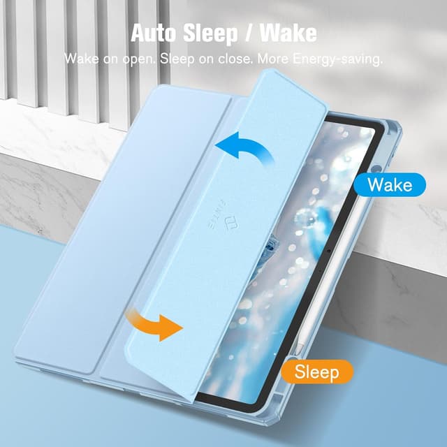 Detalle 2 de FINTIE Hybrid Case for iPad Air 13-inch (M4 2026 / M3 2025 / M2 2024) with Pencil Holder & Auto Wake/Sleep – Sky Blue