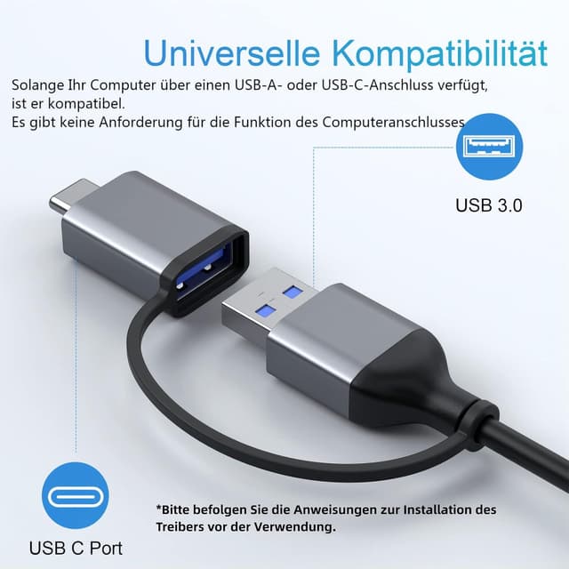 Thumbnail 3 de LIONWEI USB 3.0 Docking Station Dual HDMI