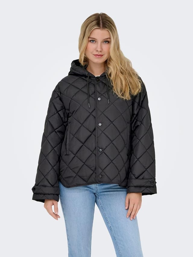 Detalle de ONLY Onljuliet Quilted Hood Jacket Noos Otw – giacca trapuntata con cappuccio per donna