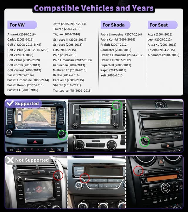 Detalle 2 de URVOLAX DAB+ Autoradio 9 Zoll Double DIN mit Wireless Apple CarPlay & Android Auto für VW/Skoda/Seat
