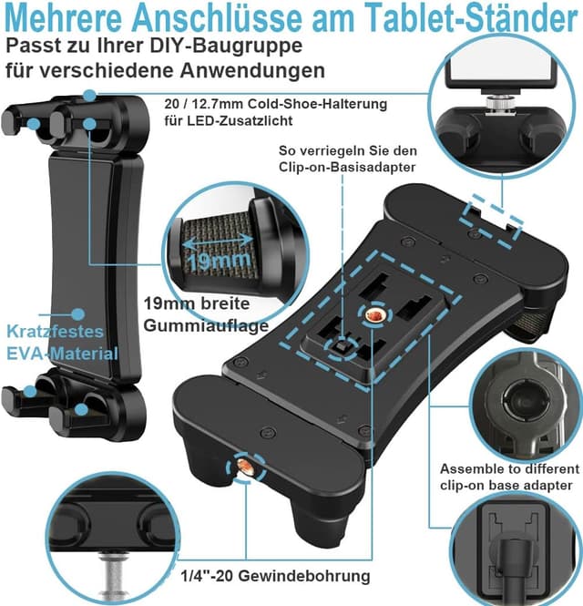 Detalle de Tablet-Ständer für 4,5 bis 14 Zoll WINOK