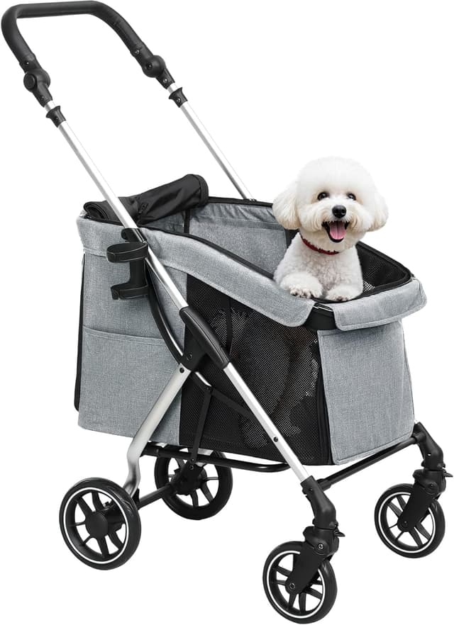 Detalle de PawHut Carrito para Perros plegable 80x48,5x106 cm