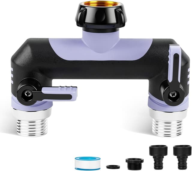 Detalle de Tesmotor brass 1/2-inch hose connector quick connector for garden hose (2 pack)