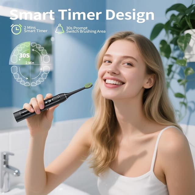Thumbnail 6 de Sonic Electric Toothbrush for Adults with 6 Brush Heads, 5 Modes and 100-Day Battery Life (IPX7)