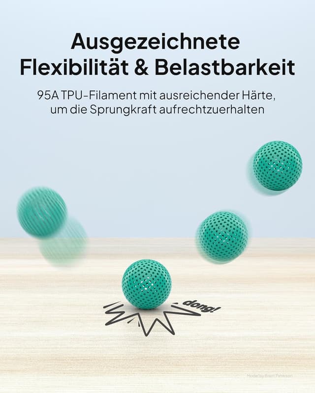 Detalle 2 de ELEGOO TPU 95A 3D-Drucker Filament (1,75 mm, 1 kg) – flexibles Weich-Filament für FDM-Druck