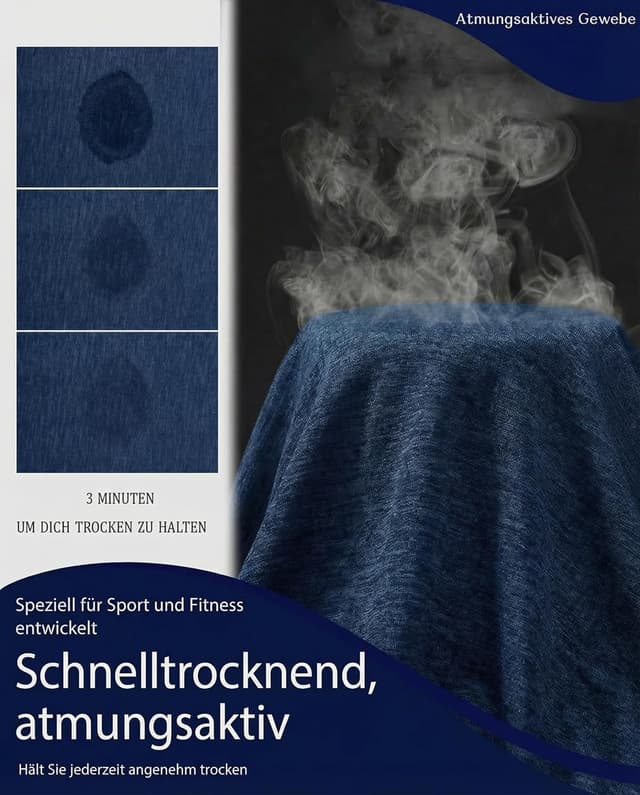 Detalle 2 de MAGCOMSEN Herren Sportshirt Lauftshirt mit Atmungsaktivem Stoff