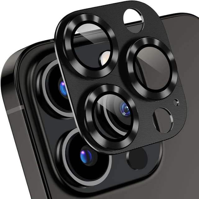 Detalle de Leedia 2er Kameraschutz aus gehärtetem Glas für iPhone (Metallring für MagSafe) – passend für iPhone 17 6,3", iPhone 16 6,1" & iPhone 16 Plus 6,7