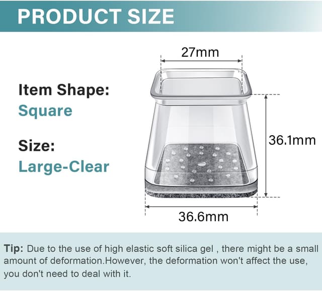 Thumbnail 5 de Stuhlbeinkappen Eckig 24 Stück