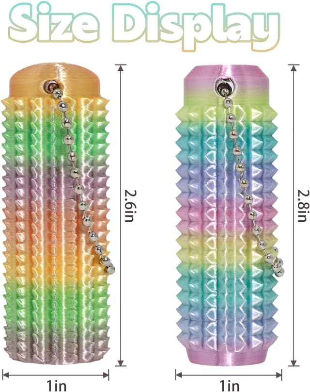 Detalle de XNJAMG Little Ouchies Fidget Toys spiky pain-stim keychain for stress and anxiety relief (1 pc, Black)