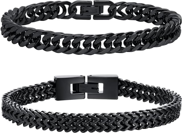 Detalle de Herren Armband Edelstahl Panzerkette 8mm