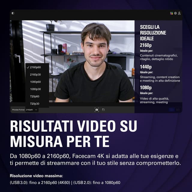 Thumbnail 4 de Elgato Facecam 4K 60 FPS webcam studio